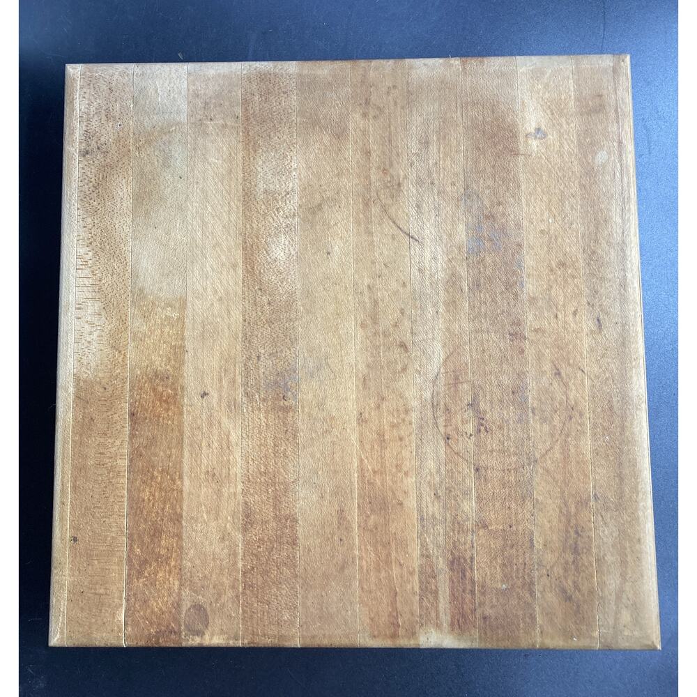 Wooden Butcher Block Footed Cutting Board 10" Square & 2.5" Tall
